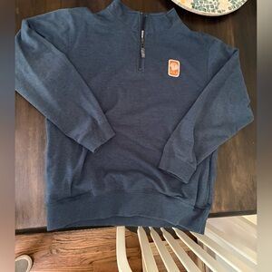 Casual Blue Zip Up Sweater Knit